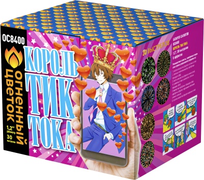 Король Тик-Тока Батарея салютов купить в Вилючинске | vilyuchinsk.salutsklad.ru