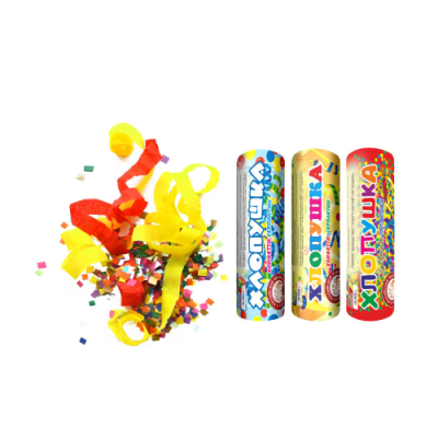 Набор ( 3конф.+3серп.) Набор хлопушек купить в Вилючинске | vilyuchinsk.salutsklad.ru